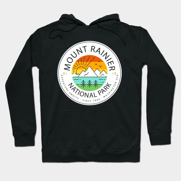 Mount Rainier National Park Hoodie by roamfree